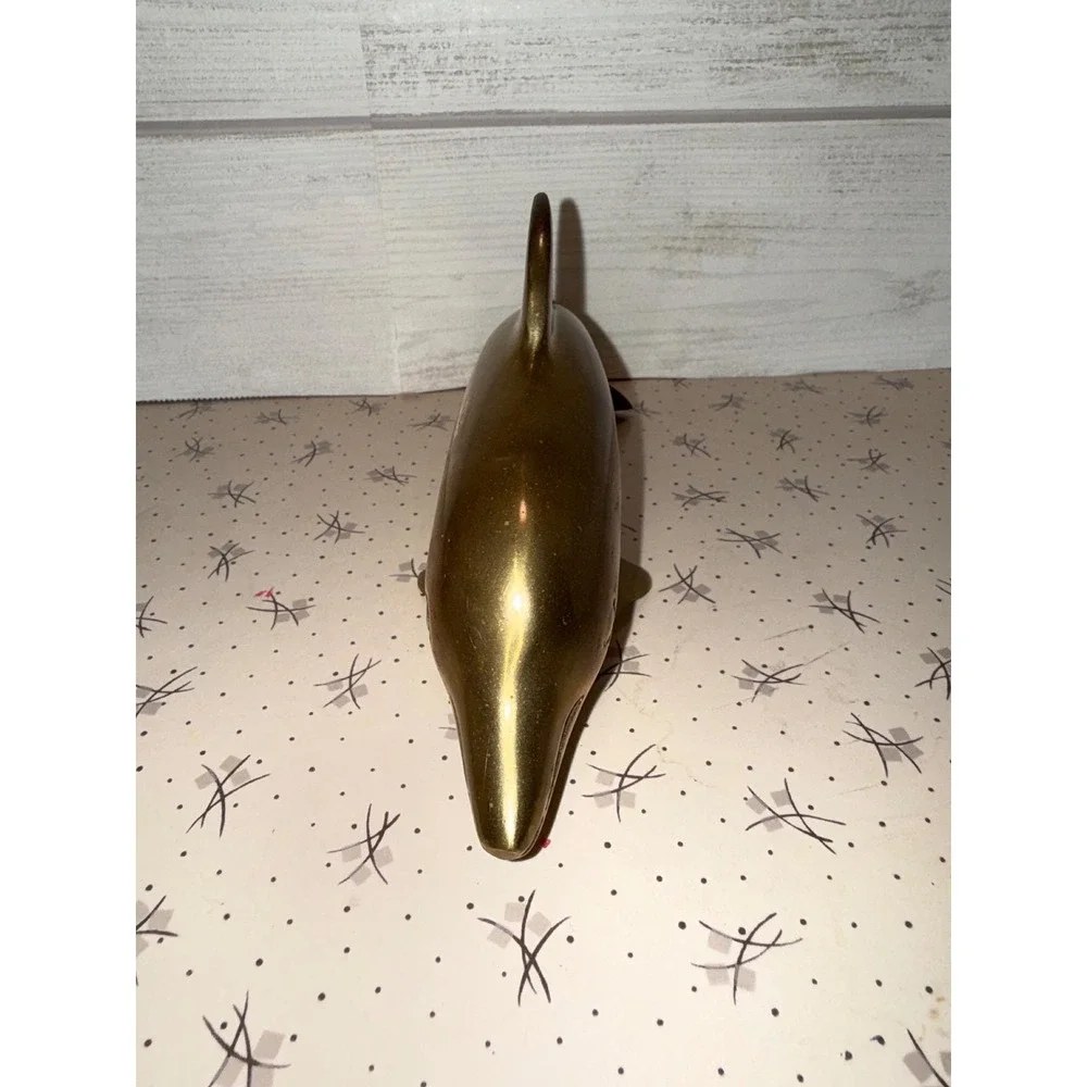 Vintage Brass Dolphin Figurine 8 Inch Nautical Mid‎ Century Modern Decor Korea
